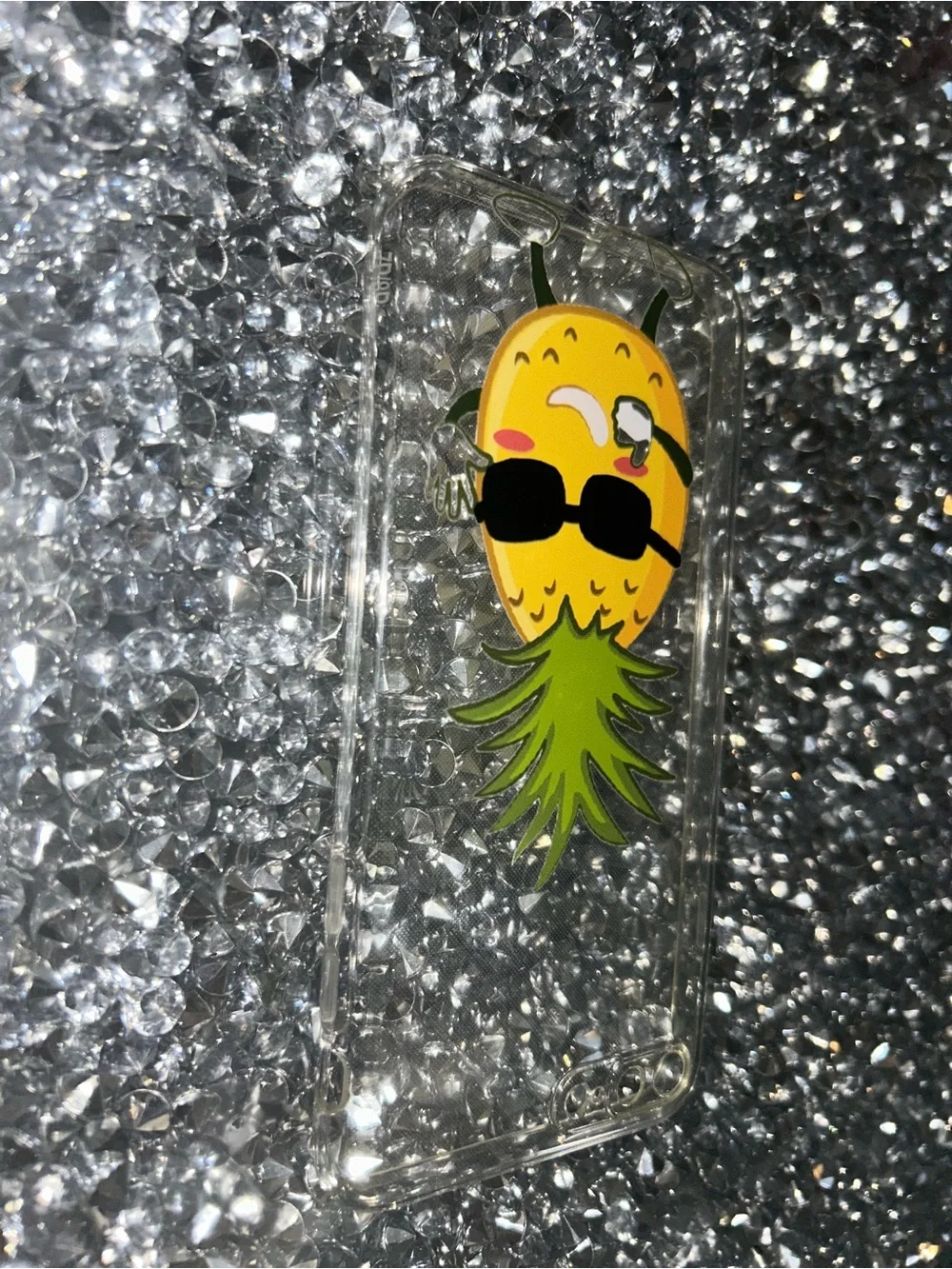Clear Pineapple Design Phone Case - Yellow & Green